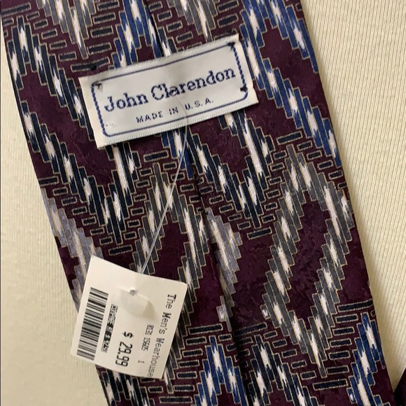 NWT JOHN CLARENDON Tie * All Silk * Italian - Picture 5 of 8